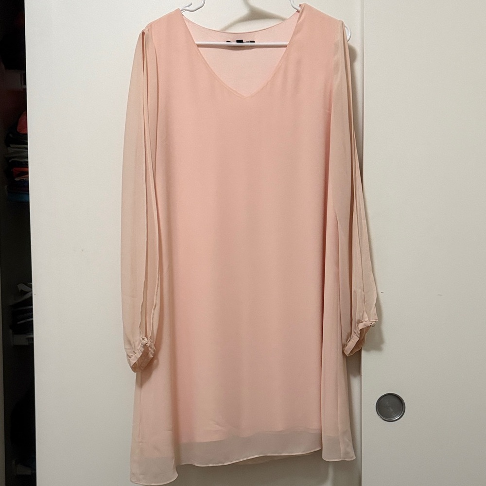 Elegant Blush Chiffon Dress